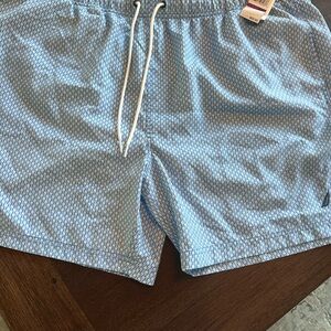 Nautica Light Blue Patterned Swim Trunks